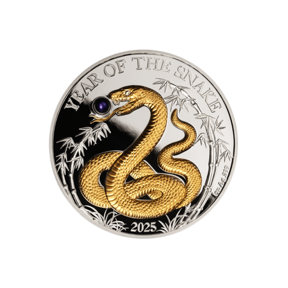 SNAKE Freshwater Pearl Chinese Lunar Year 1 Oz Silver Coin 20 Vatu Vanuatu 2025