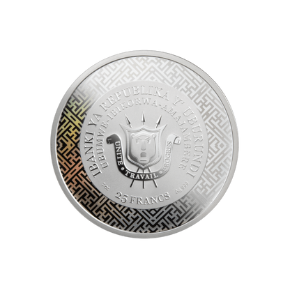 SNAKE Jade Chinese Lunar Year 2 Oz Silver Coin 25 Francs Burundi 2025