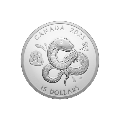 SNAKE Lunar Year 1 Oz Silver Coin $15 Canada 2025