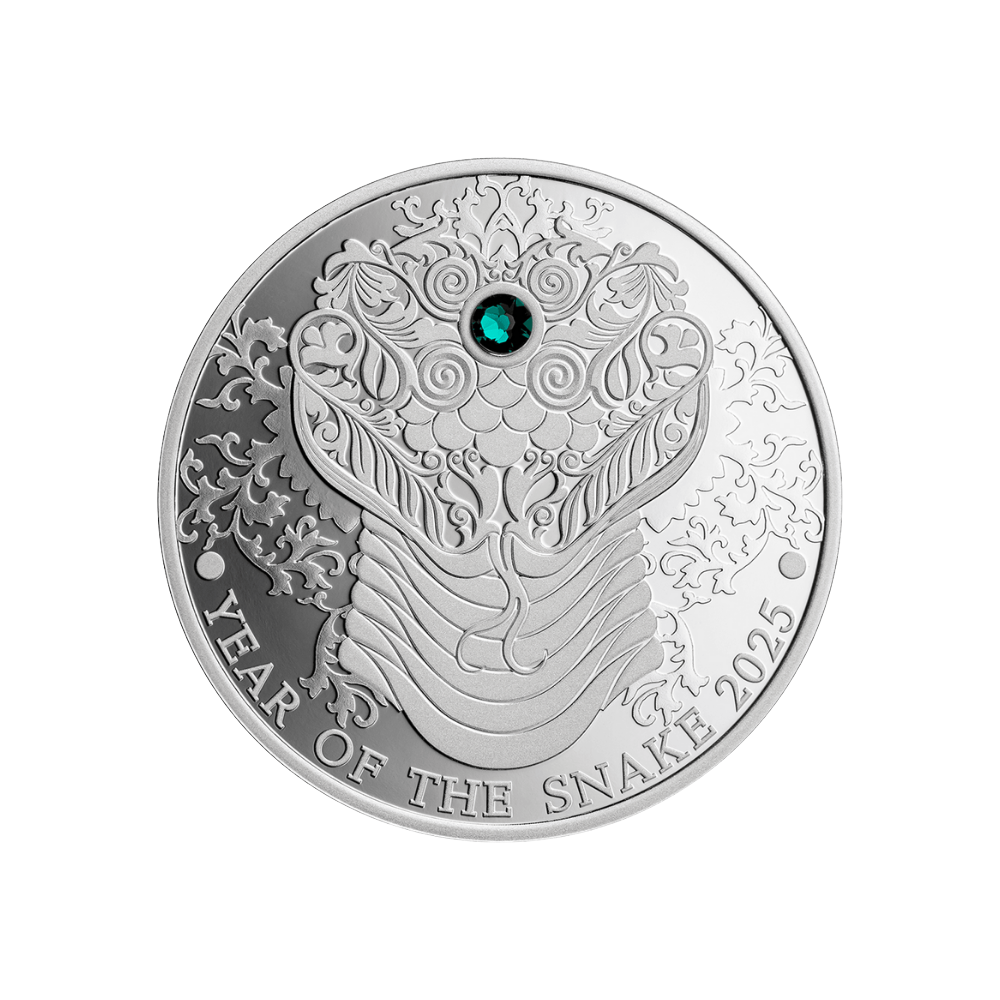 SNAKE Lunar Year 1/2 Oz Silver Coin 2 Cedis Ghana 2025