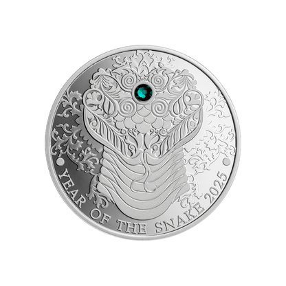 SNAKE Lunar Year 1/2 Oz Silver Coin 2 Cedis Ghana 2025