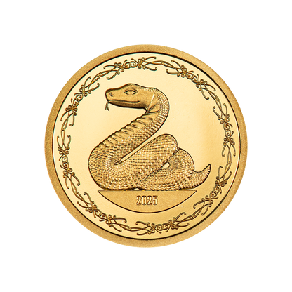 SNAKE Lunar Year Gold Coin 1000 Togrog Mongolia 2025
