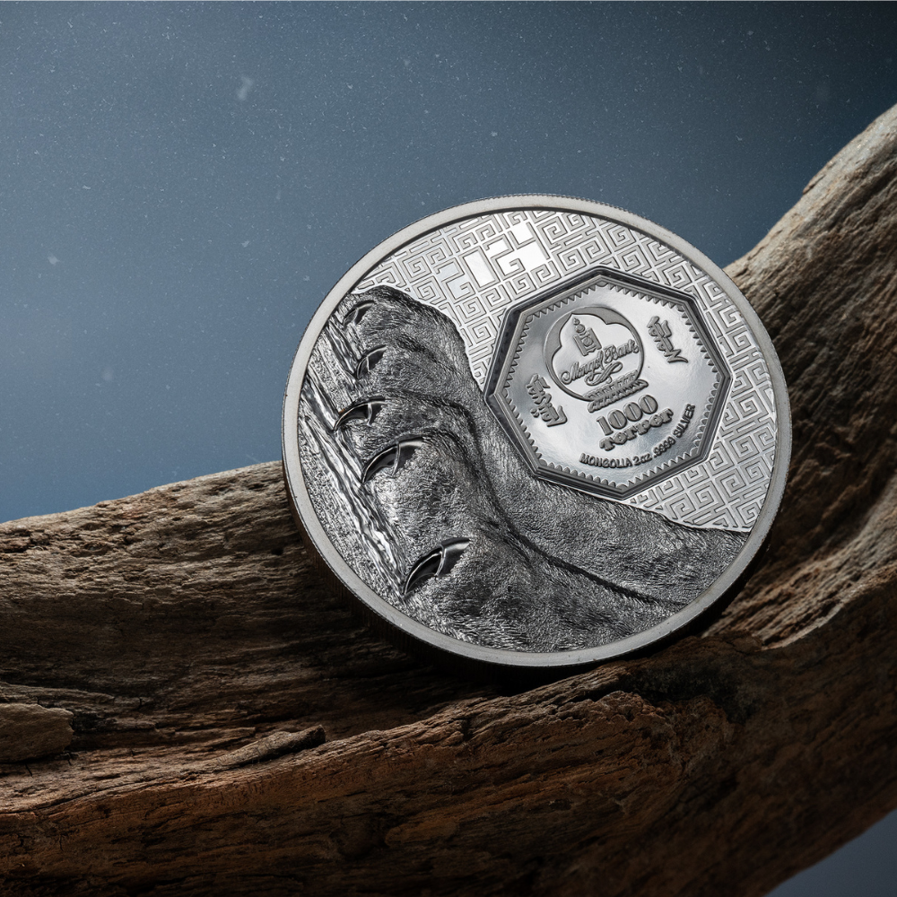 SNOW LEOPARD Wild Mongolia 2 Oz Silver Coin 1000 Togrog Mongolia 2024