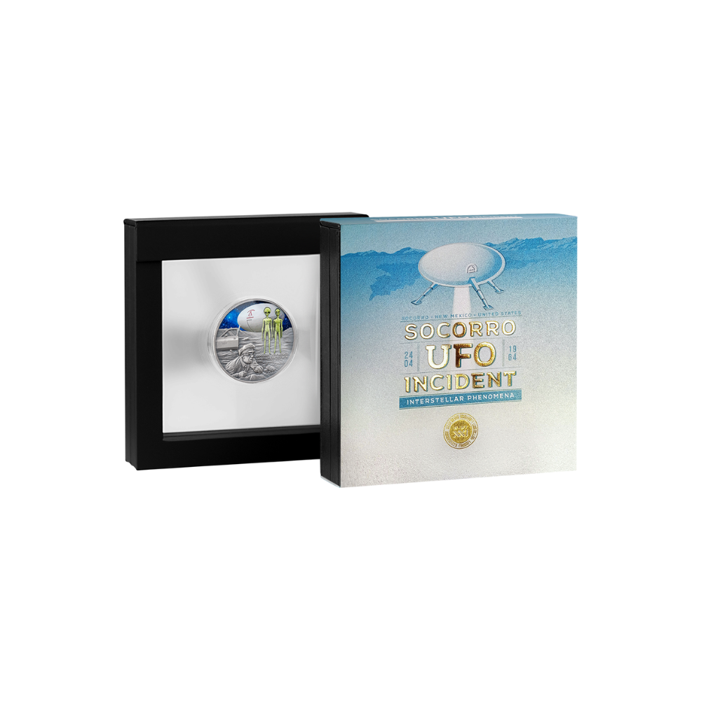 SOCORRO UFO INCIDENT Interstellar Phenomena 2 Oz Silver Coin 2000 Francs Cameroon 2025