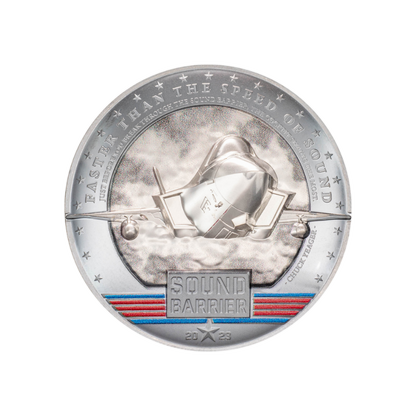 SOUND BARRIER JET Speed of Sound 5 Oz Silver Coin $20 Palau 2023