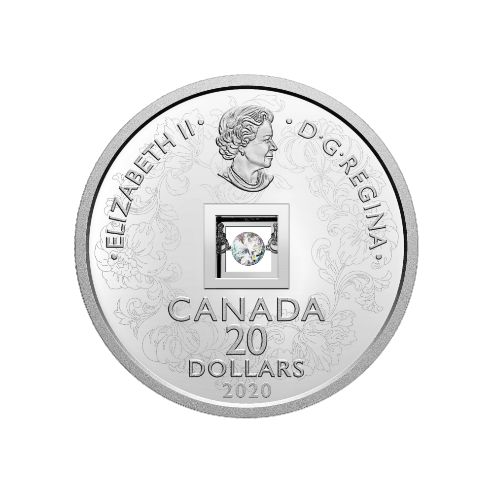 SPARKLE OF THE HEART Dancing Diamond Silver Coin $20 Canada 2020