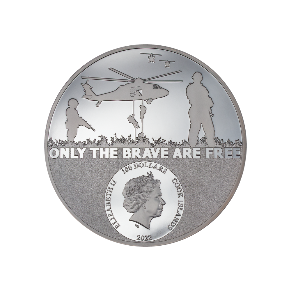 SPECIAL FORCES Real Heroes 1 Kg Kilo Silver Coin $100 Cook Islands 2022