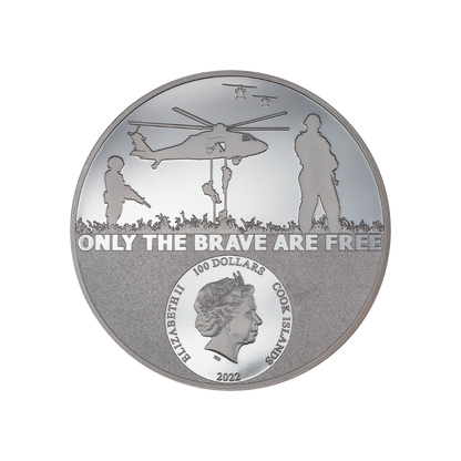 SPECIAL FORCES Real Heroes 1 Kg Kilo Silver Coin $100 Cook Islands 2022