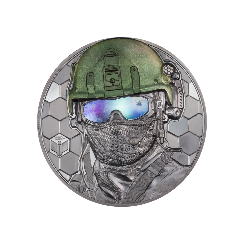 SPECIAL FORCES Real Heroes 1 Kg Kilo Silver Coin $100 Cook Islands 2022