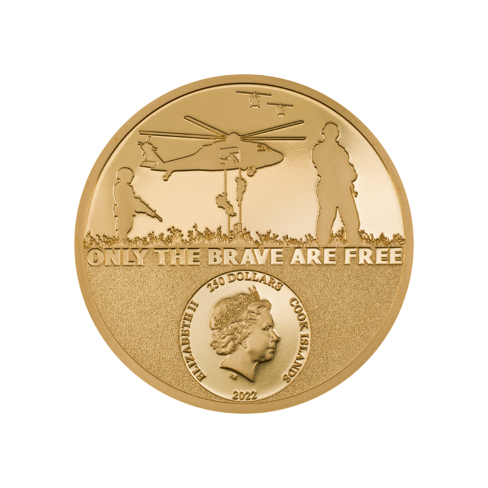 SPECIAL FORCES Real Heroes 1 Oz Gold Coin $250 Cook Islands 2022
