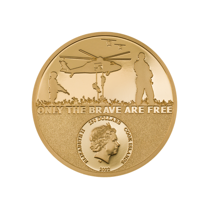 SPECIAL FORCES Real Heroes 1 Oz Gold Coin $250 Cook Islands 2022
