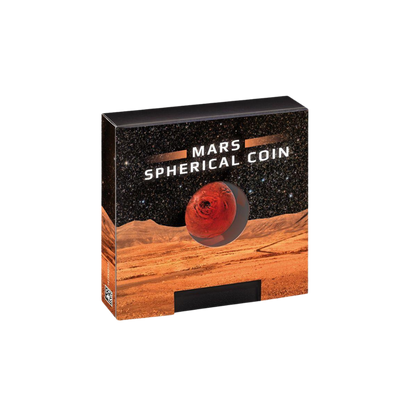 SPHERICAL MARS 3D Planet 1 Oz Silver Coin $5 Barbados 2021