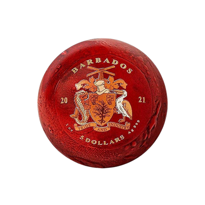 SPHERICAL MARS 3D Planet 1 Oz Silver Coin $5 Barbados 2021