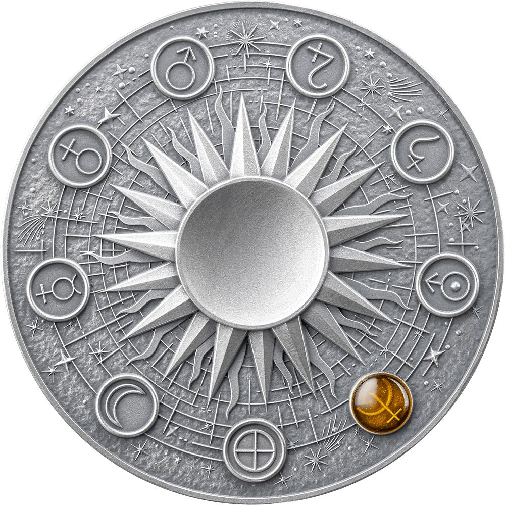NEPTUNE Solar System 2 Oz Silver Coin 10 Cedis Ghana 2025 obverse Mint XXI Parthava Coin