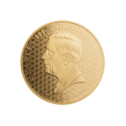 STADIUM UEFA Euro Cup 5 Oz Gold Coin $50 Solomon Islands 2024