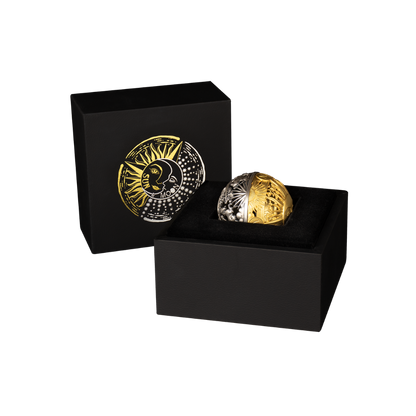 SUN AND MOON Filigree Spherical 2 Oz Silver Coin $5 Samoa 2024