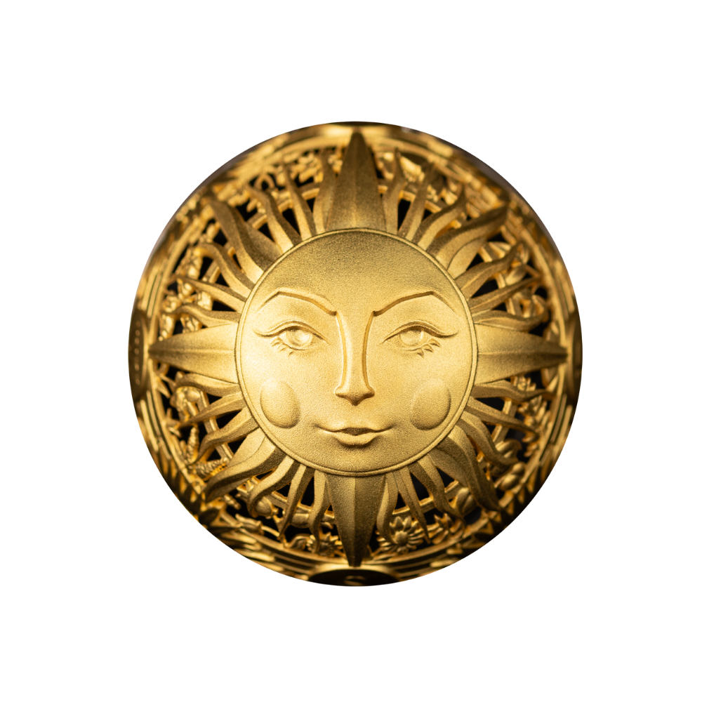 SUN AND MOON Filigree Spherical 2 Oz Silver Coin $5 Samoa 2024