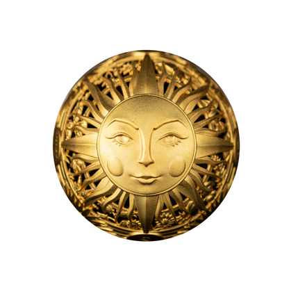 SUN AND MOON Filigree Spherical 2 Oz Silver Coin $5 Samoa 2024