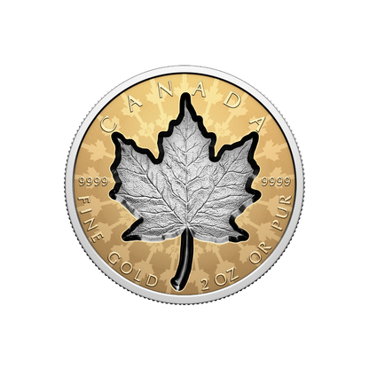 SUPER INCUSE GOLD MAPLE LEAF 2 Oz Gold Coin $200 Canada 2024