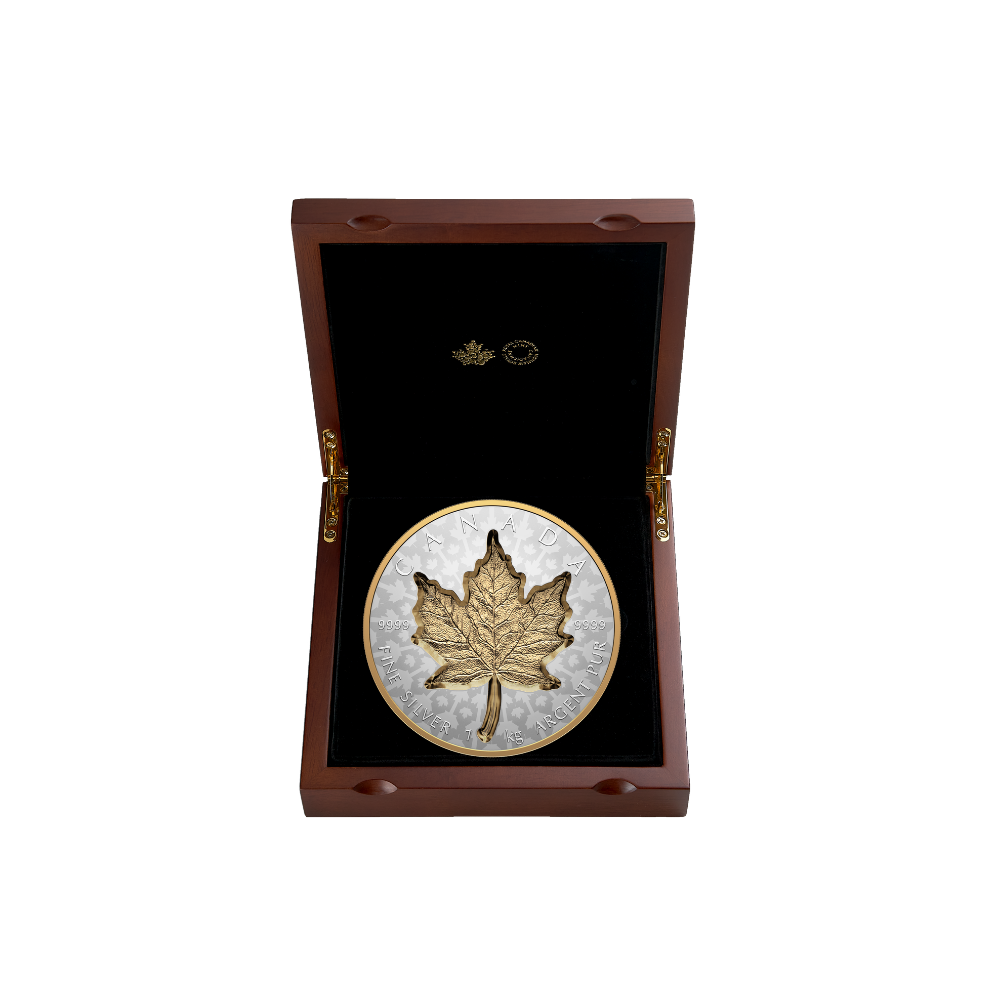 SUPER INCUSE SILVER MAPLE LEAF 1 Kilo Silver Coin $250 Canada 2024