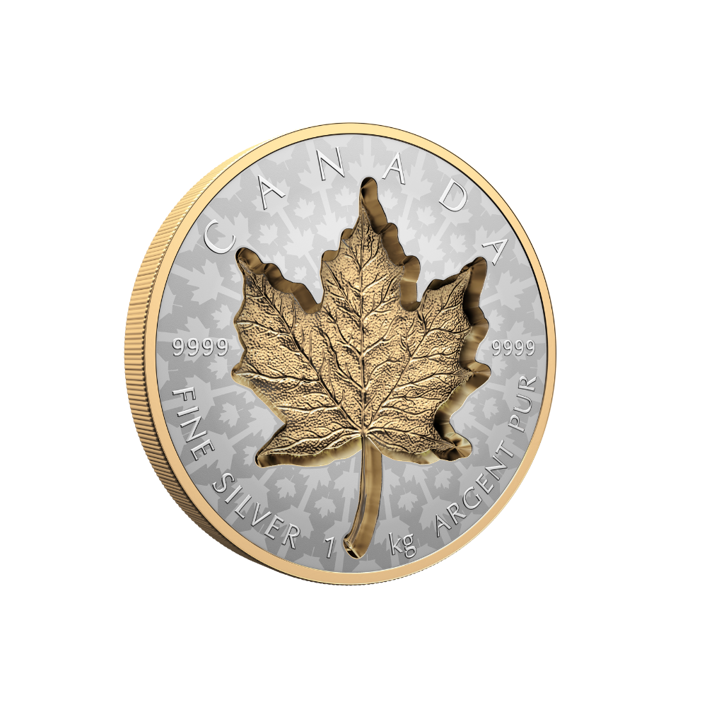 SUPER INCUSE SILVER MAPLE LEAF 1 Kilo Silver Coin $250 Canada 2024