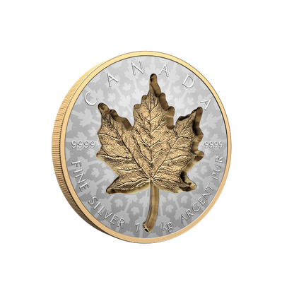 SUPER INCUSE SILVER MAPLE LEAF 1 Kilo Silver Coin $250 Canada 2024