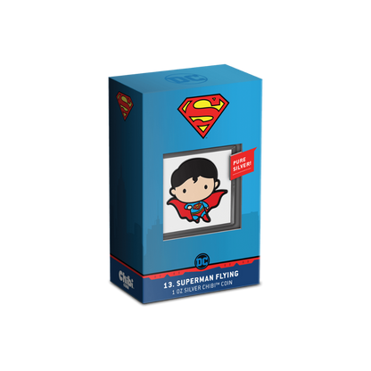 SUPERMAN™ FLYING Chibi 1 Oz Silver Coin $2 Niue 2021