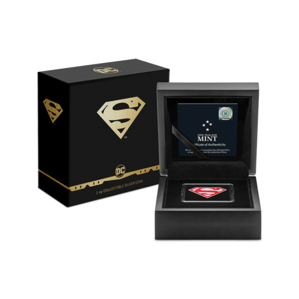 SUPERMAN™ Logo 1 Oz Silver Proof Coin $2 Niue 2021