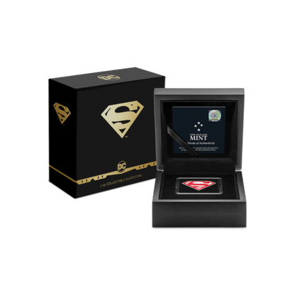SUPERMAN™ Logo 1 Oz Silver Proof Coin $2 Niue 2021