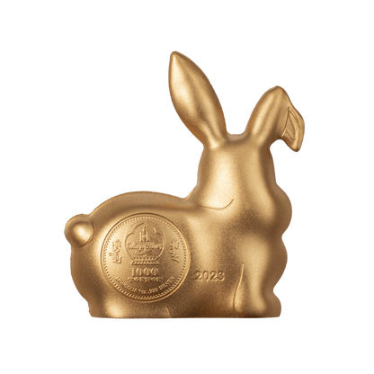 SWEET RABBIT Lunar Collection Gilded 1 Oz Silver Coin 1000 Togrog Mongolia 2023