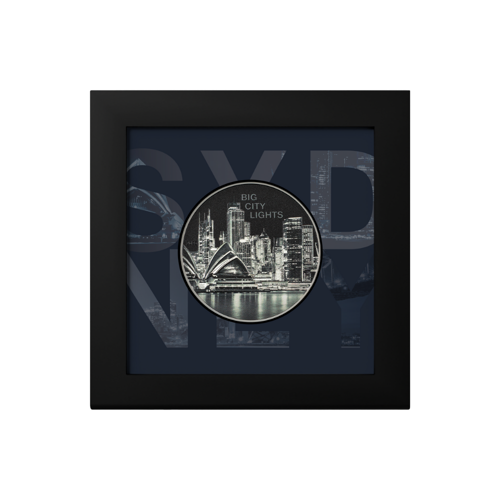 SYDNEY Big City Lights 1 Oz Silver Coin $5 Cook Islands 2023