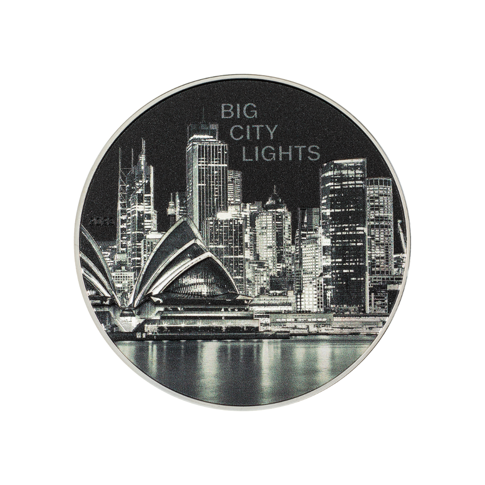 SYDNEY Big City Lights 1 Oz Silver Coin $5 Cook Islands 2023