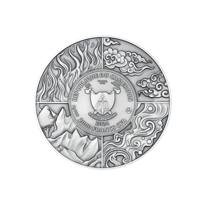 SYLPH Four Elementals 2 Oz Silver Coin 2000 Francs Cameroon 2024