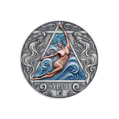 SYLPH Four Elementals 2 Oz Silver Coin 2000 Francs Cameroon 2024