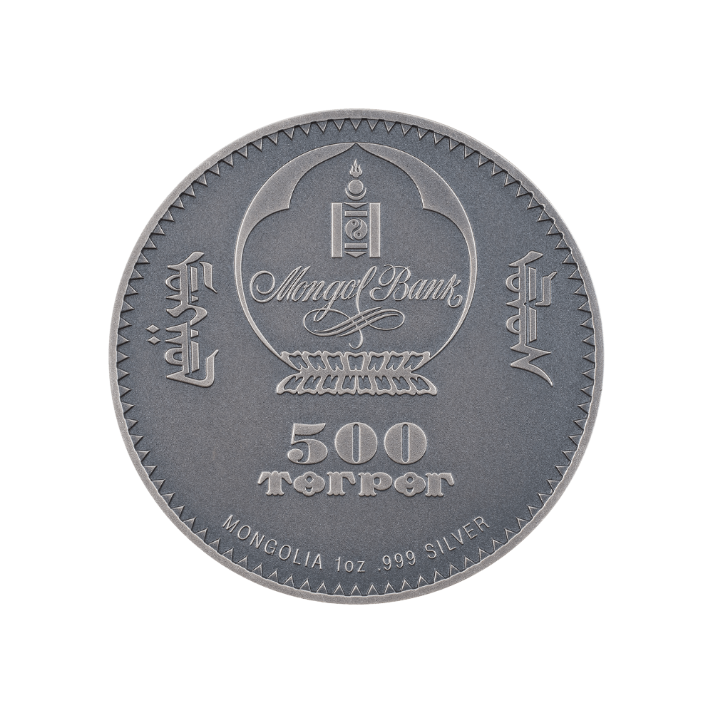 SYNAPSIDA Evolution of Life 1 Oz Silver Coin 500 Togrog Mongolia 2022