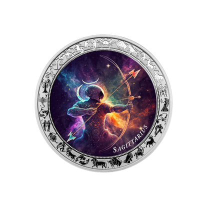 Sagittarius Space Zodiac series 1 Oz Silver Coin 2025 POPCOINS