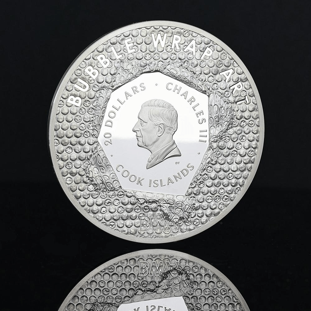 Salvator Mundi Bubble Wrap Art 3 Oz Silver Coin