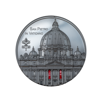 San Pietro In Vaticano Tiffany Art Metropolis 5 Oz Silver Coin 2022