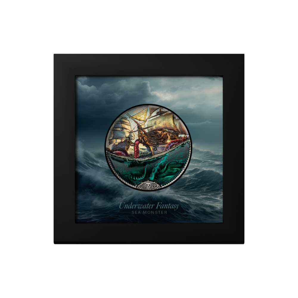 Sea Monster Underwater Fantasy 3 Oz Silver Coin 2025