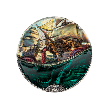 Sea Monster Underwater Fantasy 3 Oz Silver Coin 2025