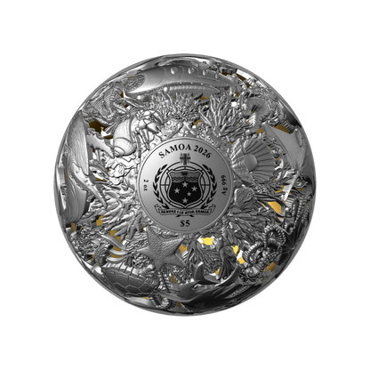 Sea & Surface Spherical Filigree 2 Oz Silver Coin 2026
