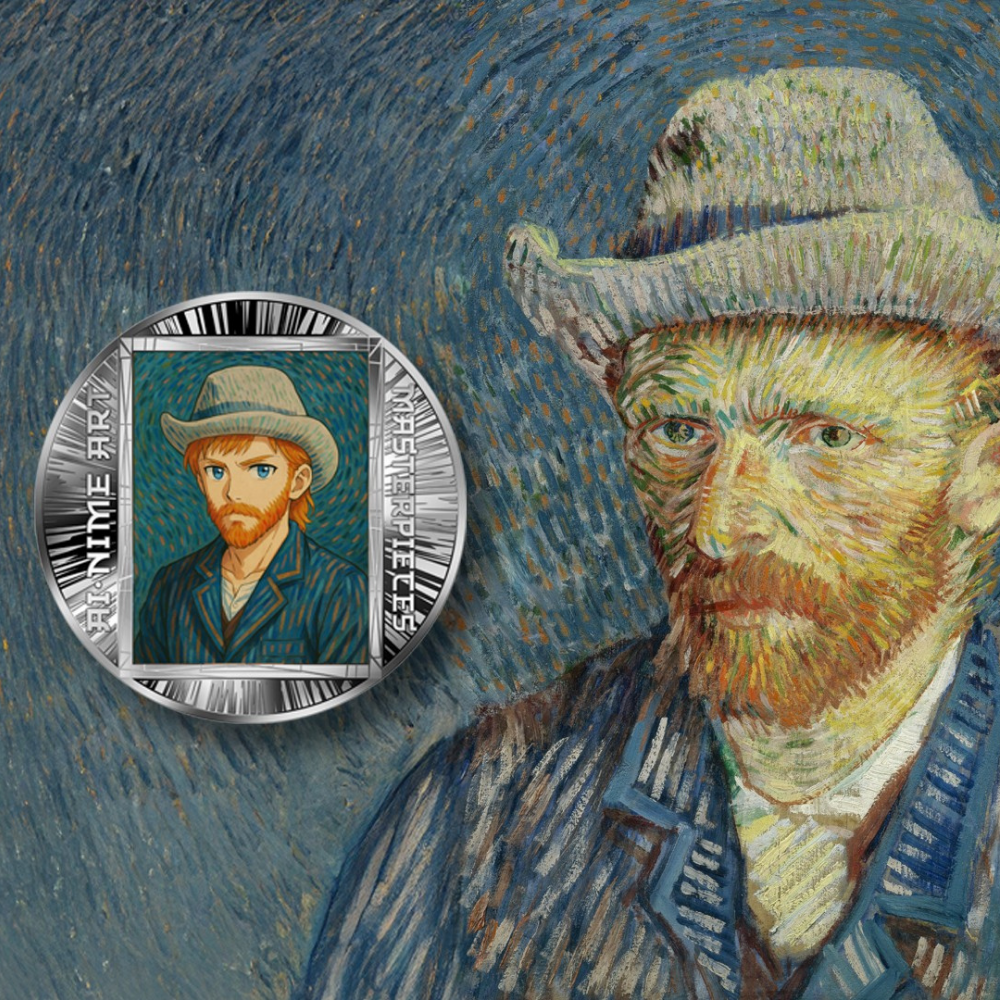 Self-Portrait with Grey Felt Hat AI-nime Art Masterpieces Silver Coin 2025 popcoins