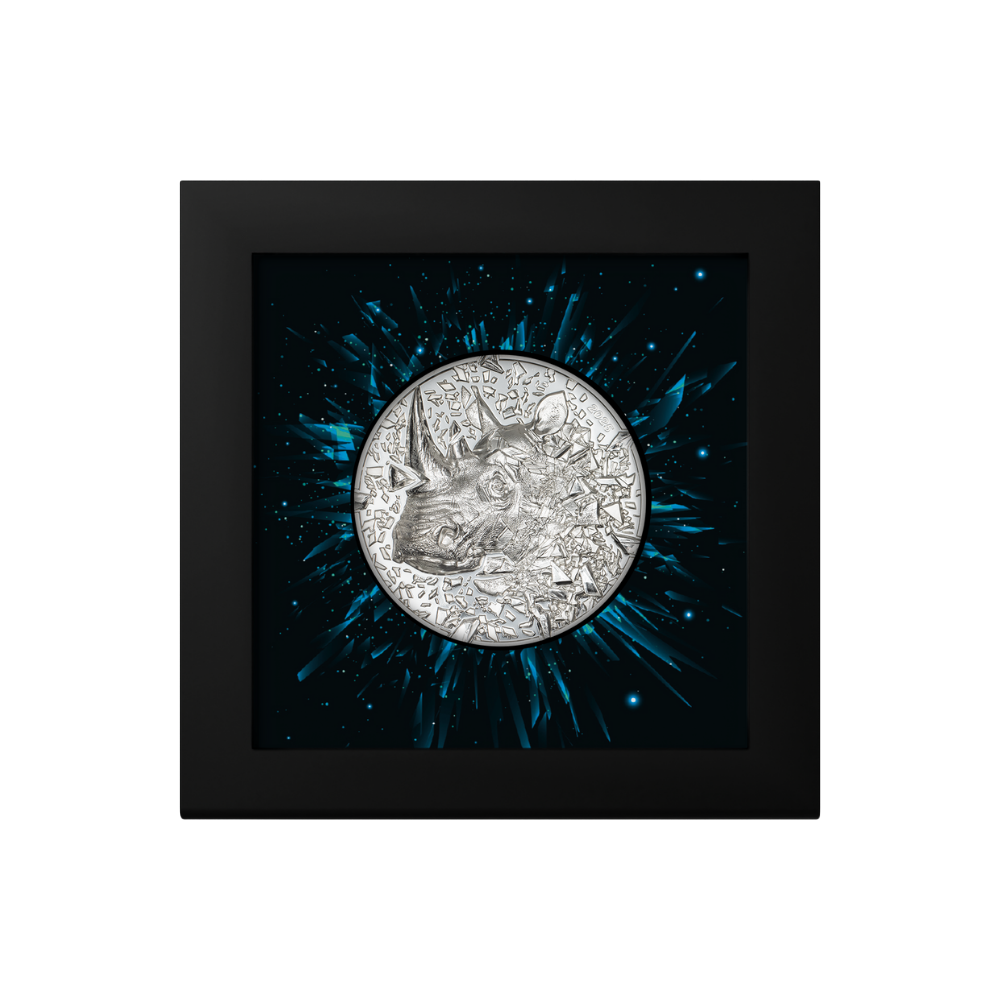Silver Burst Rhino 3 Oz Silver Coin 2025