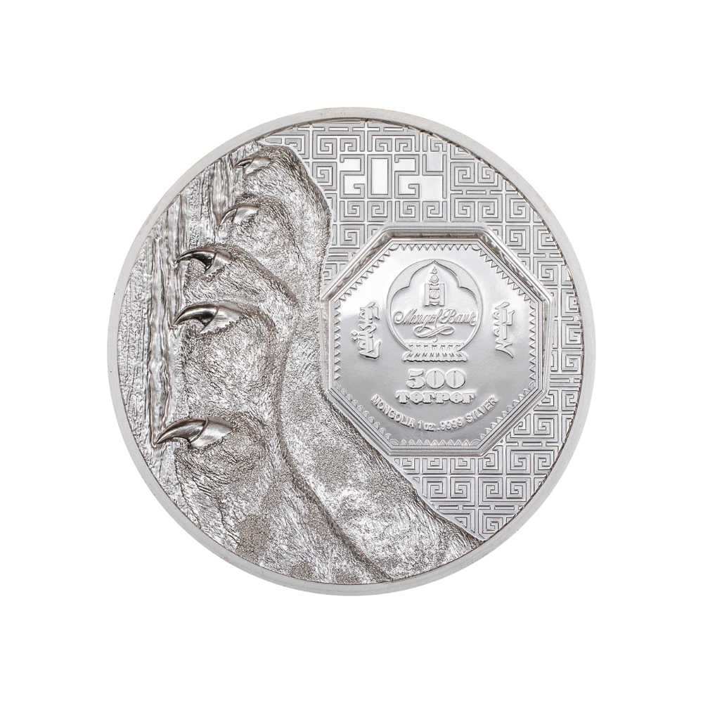 Snow Leopard Wild Mongolia 1 Oz Silver Coin 2024