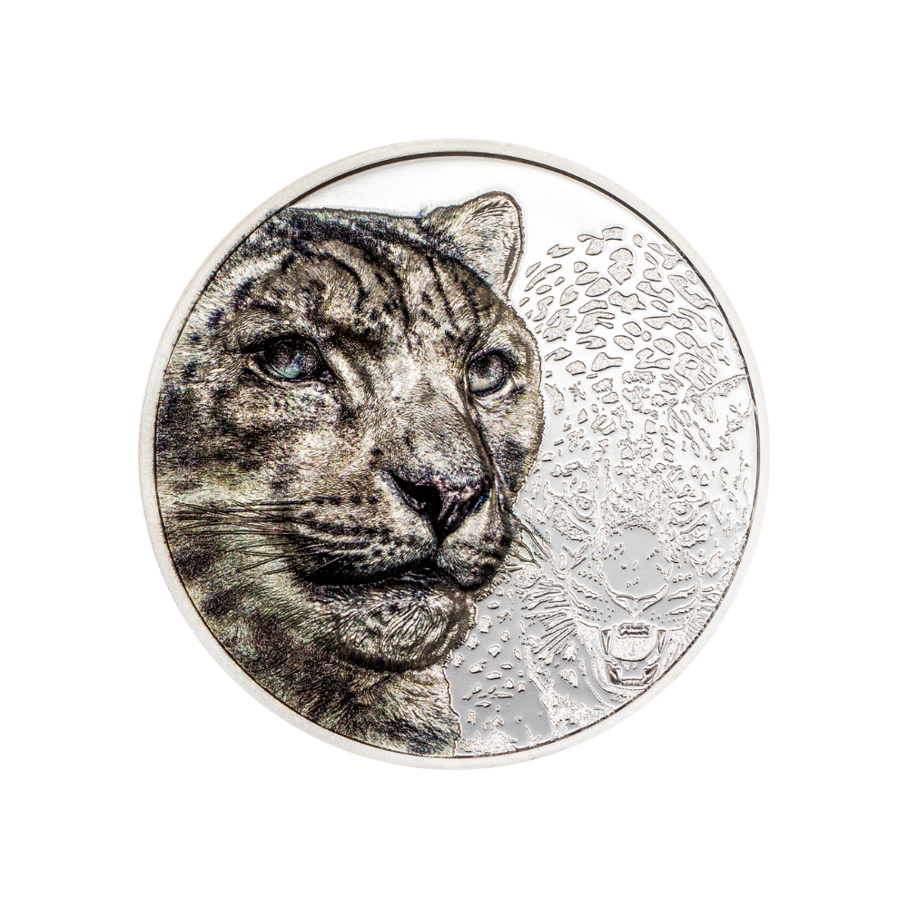 Snow Leopard Wild Mongolia 1 Oz Silver Coin 2024