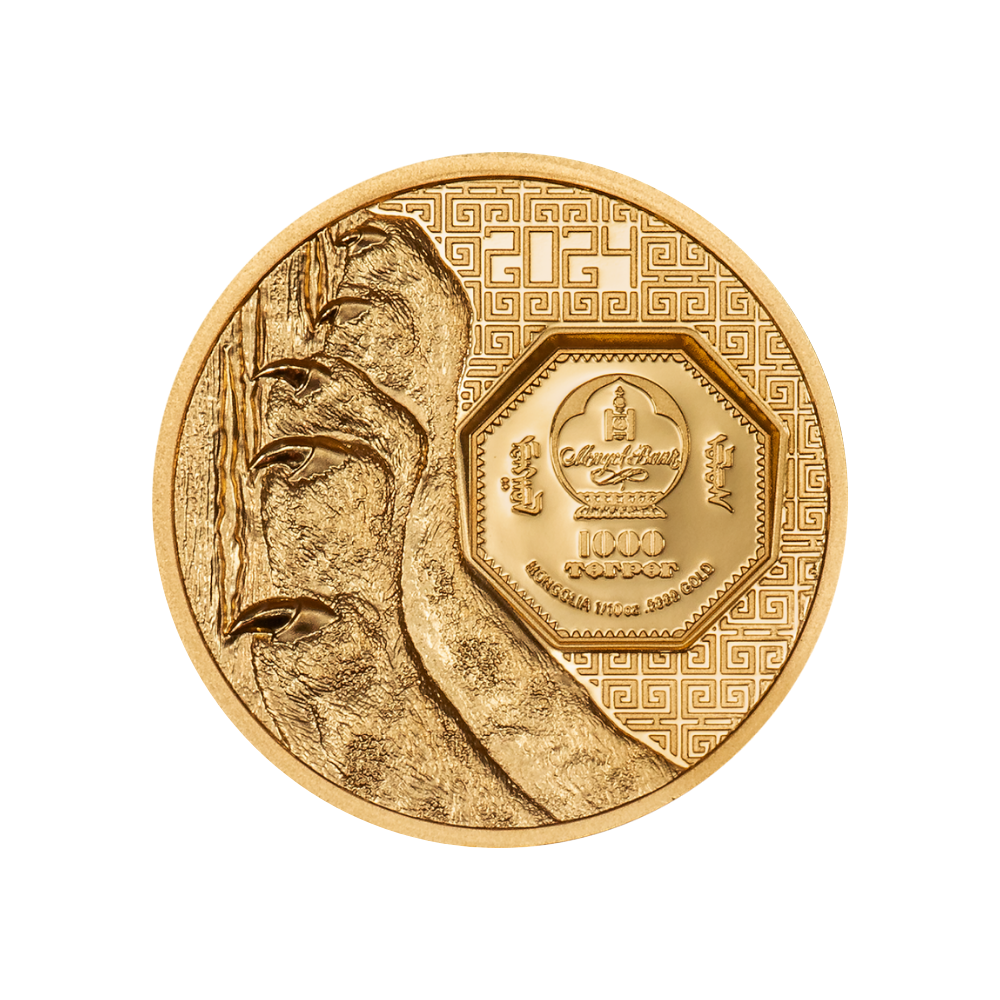 Snow Leopard Wild Mongolia 1/10 Oz Gold Coin 2024