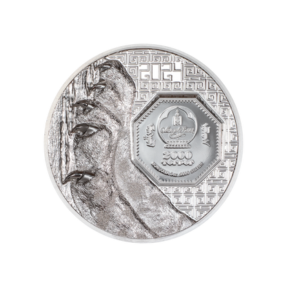 Snow Leopard Wild Mongolia 3 Oz Silver Coin 2024