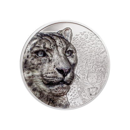 Snow Leopard Wild Mongolia 3 Oz Silver Coin 2024