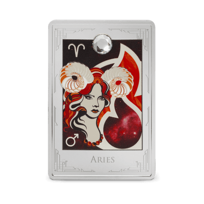 Star Signs of the Zodiac Aries Silver Coin reverse - Agoro New Zealand Mint
