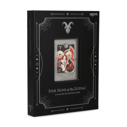 Star Signs of the Zodiac Aries Silver Coin packaging - Agoro New Zealand Mint